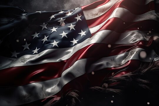 Great for celebrating the Fourth of July, the Day of Remembrance of American Soldiers. the national flag of the USA. the national holiday of America. Generative AI