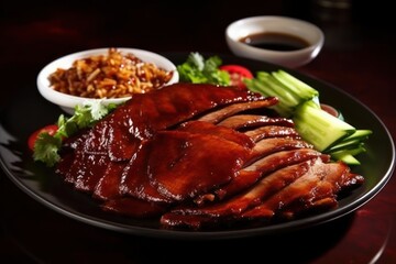 Generative AI Peking Roast Duck Peking duck is a dish from Beijing Food Photography