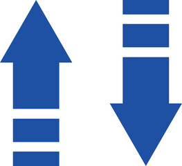 Arrows going up and down, connection and communication icon, isolated