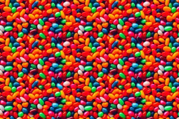 Colorful collage of jelly beans