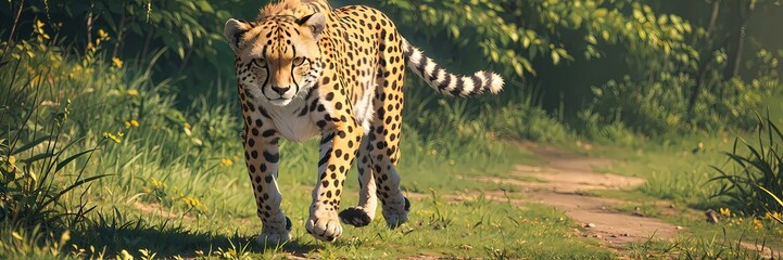 Running Leopard in its natural habitat