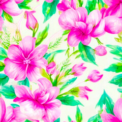 Seamless pattern with flowers roses and leaves. Hand drawn background. floral pattern for wallpaper or fabric. Flower rose. Botanic Tile.