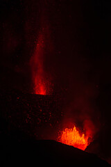 eruption of the volcano on the island of La Palma