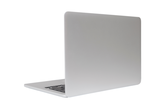 Laptop closeup on transparent background