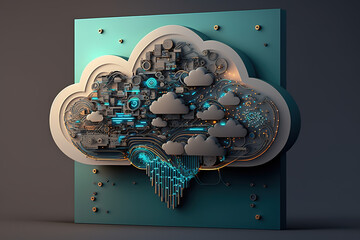 Cloud Networking, Crypto, AI, Firewall Network Security, Artificial Intelligence, Camera, Cyber Security, Cloud Managed, Circuit Board, AI Generated Art for Business and Technology