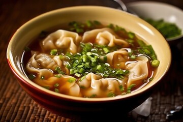 Generative AI Wonton Soup Originating in Northern China wontons Food Photography