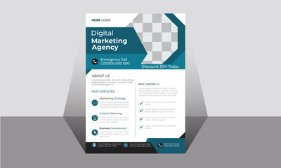 Flyer Template Modern Business Design Business Flyer Corporate Flyer Template Geometric shape Flyer Circle Abstract Colorful concepts  