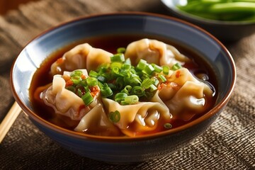 Generative AI Wonton Soup Originating in Northern China wontons Food Photography