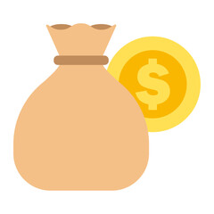 Money bag icon, vector illustration