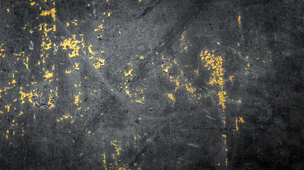 old black wall painted with gold paint