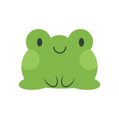 Green frog on a white background, vector illustration