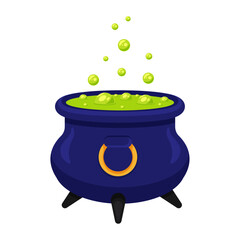 Pots with a potion on a white background