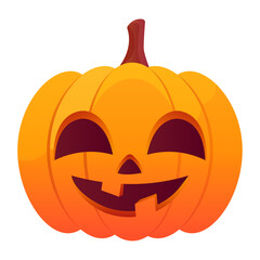 Halloween pumpkin vector illustration isolated on white
