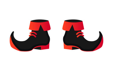 Witch magic shoes, vector illustration