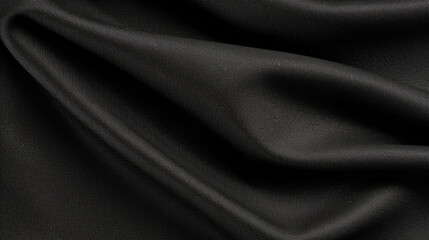 Black Broadcloth Fabric Texture Background - Textile Material - Generative AI