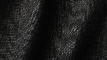 Black Broadcloth Fabric Texture Background - Textile Material - Generative AI