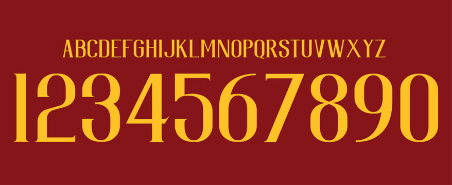 font vector team 2018 - 2019 kit sport style font. football style font with lines and points inside. Totti. roma font. sports style letters and numbers for soccer team