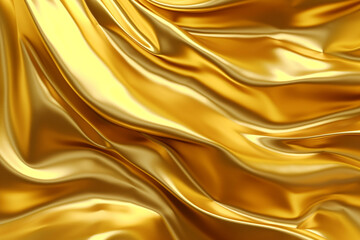 Fototapeta premium Liquid golden background, exuding the opulent texture of silk. Ai generated