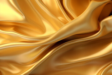 Fototapeta premium Liquid golden background, exuding the opulent texture of silk. Ai generated