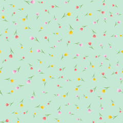 Floral seamless pattern with tulips. Vector illustration