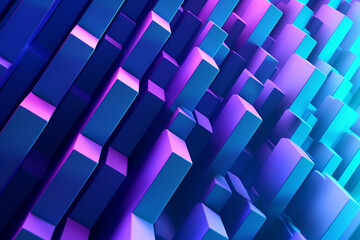 Naklejka premium Minimalist background, adorned with captivating abstract shapes and a harmonious geometric pattern in purple and blue. Ai generated