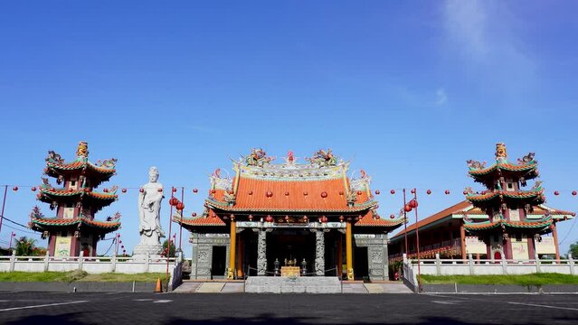 Chinese new year at vihara satya dharma. Vihara Satya Dharma is one of the Tridharma places of worship located in the Benoa Harbor area, Bali.