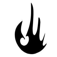 Black Tribal Fire Flame For Tattoo, Vinyl Stickers And Decoration 