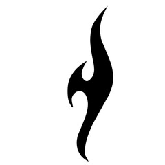 Black Tribal Fire Flame For Tattoo, Vinyl Stickers And Decoration 