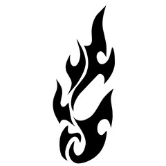 Black Tribal Fire Flame For Tattoo, Vinyl Stickers And Decoration 