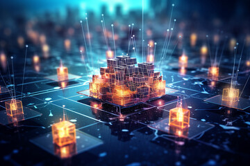 Fototapeta premium The Power of Connectivity. Concept of connectivity, where diverse elements intertwine to create a harmonious network. Ai generated
