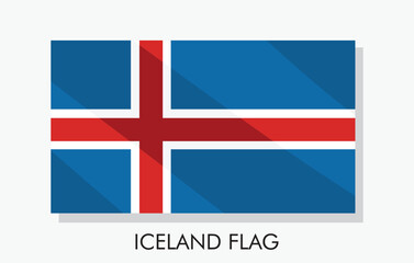 A iceland flag with a maple leaf on it and vector illustration of iceland flag and Vector Art illustration template banner design