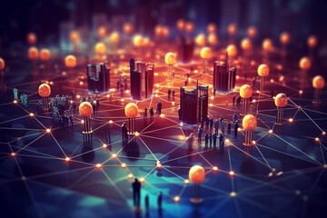 The Power of Connectivity. Concept of connectivity, where diverse elements intertwine to create a harmonious network. Ai generated