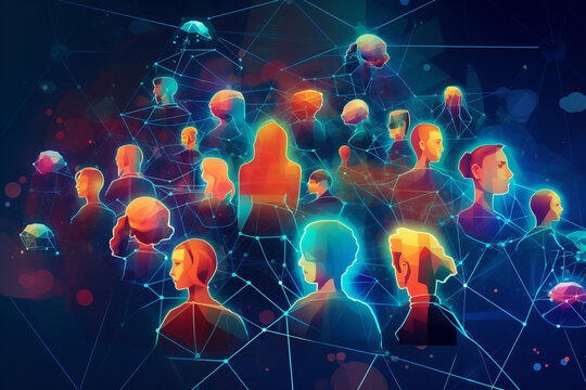 The Power of Connectivity. Concept of connectivity, where diverse elements intertwine to create a harmonious network. Ai generated