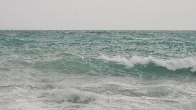 restless mediterranean sea background shot