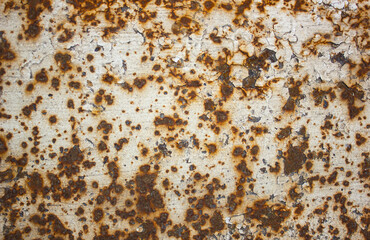 Rust on metal. Authentic metal corrosion. Damaged metal by rust close-up.