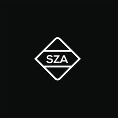 SZA letter design for logo and icon.SZA monogram logo.vector illustration with black background. - obrazy, fototapety, plakaty