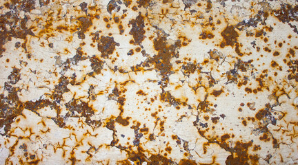 Rust on metal. Authentic metal corrosion. Damaged metal by rust close-up.
