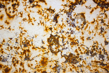 Rust on metal. Authentic metal corrosion. Damaged metal by rust close-up.