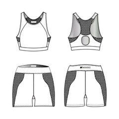 Sport bra with racer back and hotpants