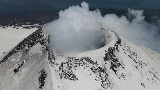 Crater volcán Villarrica