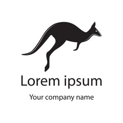 Kangaroo jumping logo template vector illustration silhouette. 