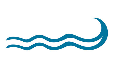 water wave blue ocean logo icon vector