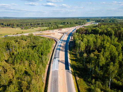 New section of the road A7 Riga – Bauska and a part of the international road E67 Via Baltica. Road construction in Latvia