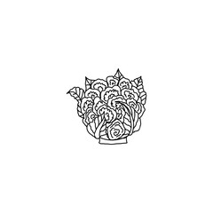 Cauliflower, sketch of a vector drawing, isolated on a white background. a collection of vegetables