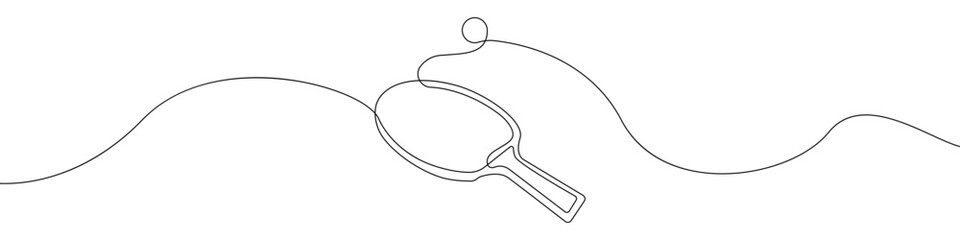 Tennis racket icon line continuous drawing vector. One line Tennis racket icon vector background. Tennis racket with ball icon. Continuous outline of a Tennis racket with ball icon. Linear design Tabl