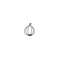 garlic, sketch of a vector drawing, isolated on a white background. collection of vegetables