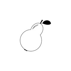 pear, sketch of a vector drawing, isolated on a white background. collection of fruits