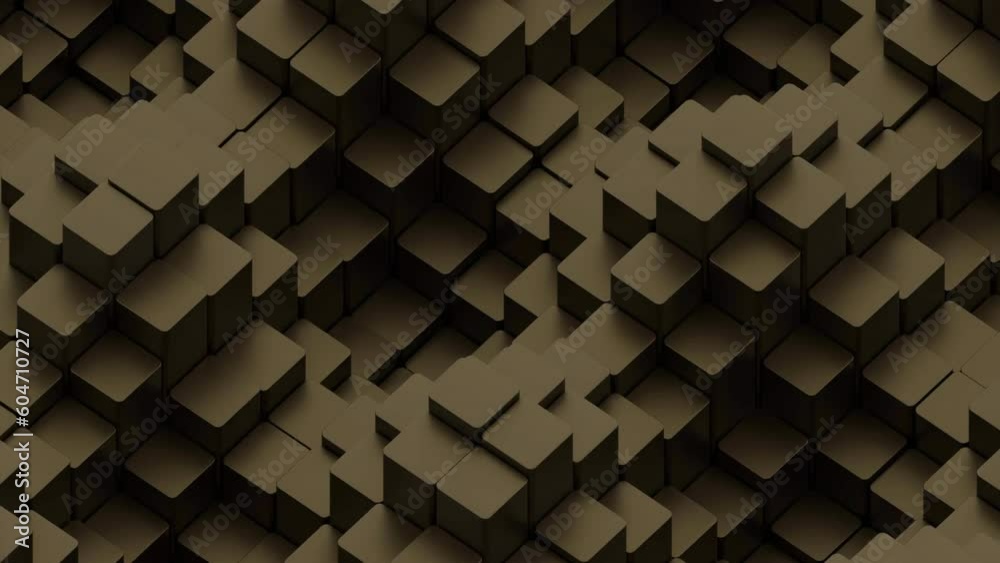 Poster columns of 3d cubes move in waves. design. wave oscillations of cubic 3d columns. 3d columns move in