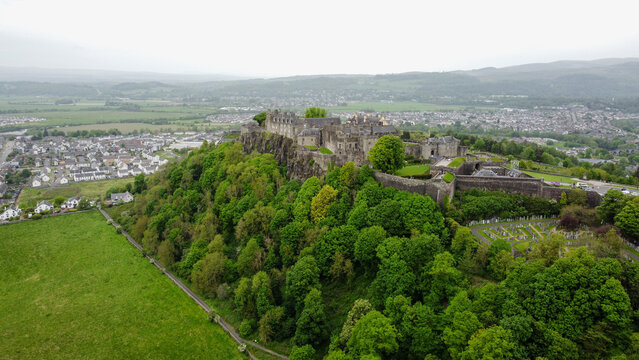 Medieval Castle and City of Stirling view, Scotland, UK
