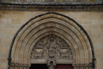 Detail of the church of Bayonne, France